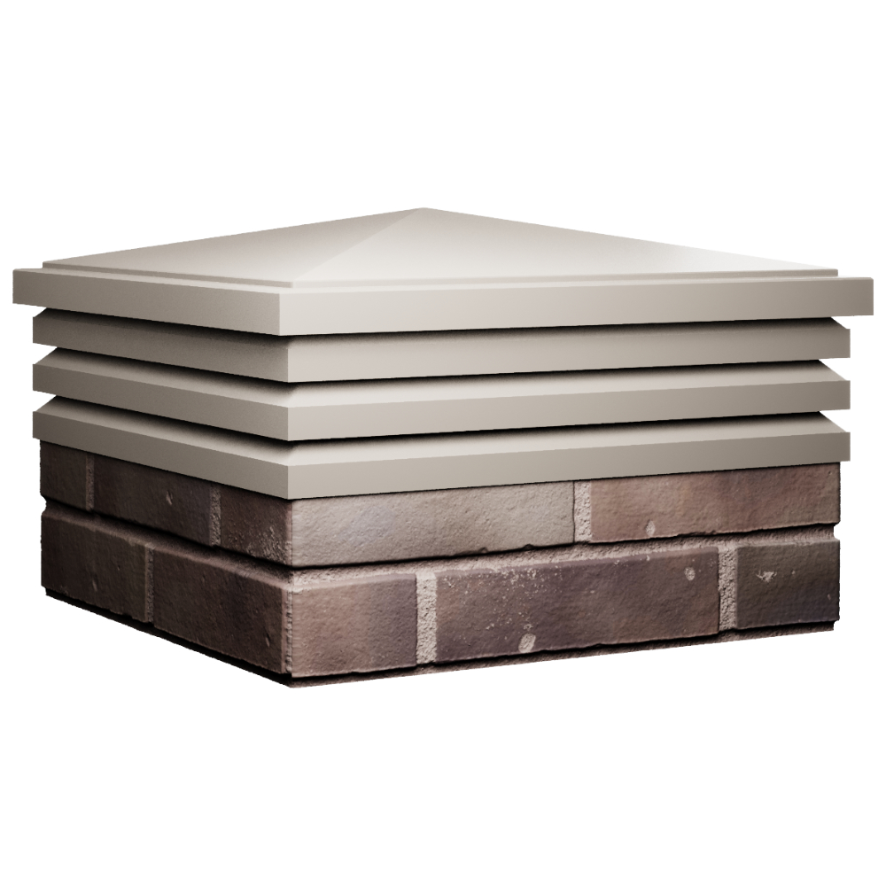 Колпак Zking Бона ХайТек Бежевый на столб 2х2 кирпича (513х513мм) в Ачинске фото