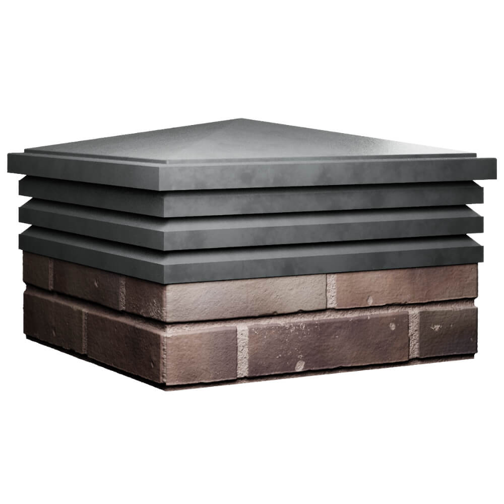 Колпак Zking Бона ХайТек Серый на столб 2х2 кирпича (513х513мм) в Ачинске фото