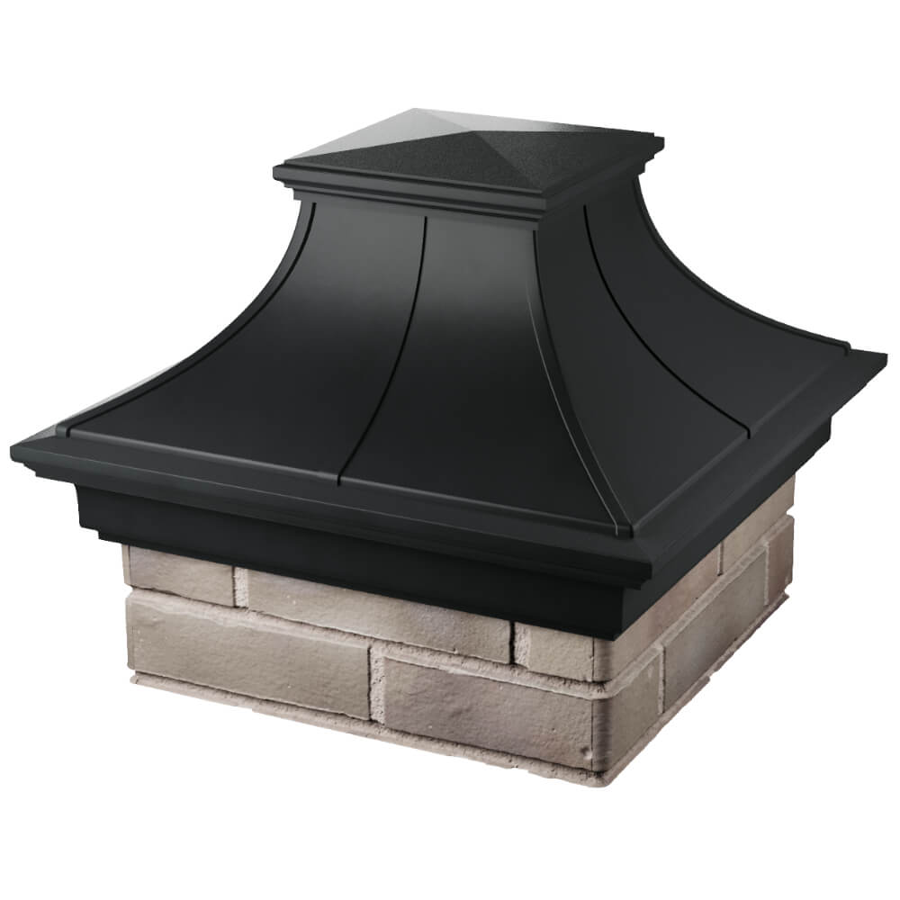 Колпак Zking Монблан Премиум Черный на столб 1.5х1.5 кирпича (385х385мм) в Ачинске фото