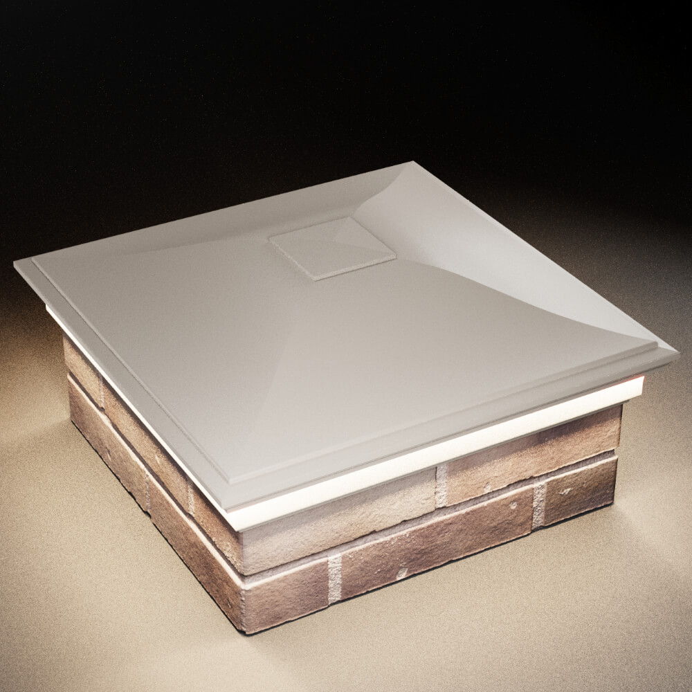 Колпак Zking Монблан Бежевый на столб 2х2 кирпича (515х515мм) c подсветкой в Ачинске фото