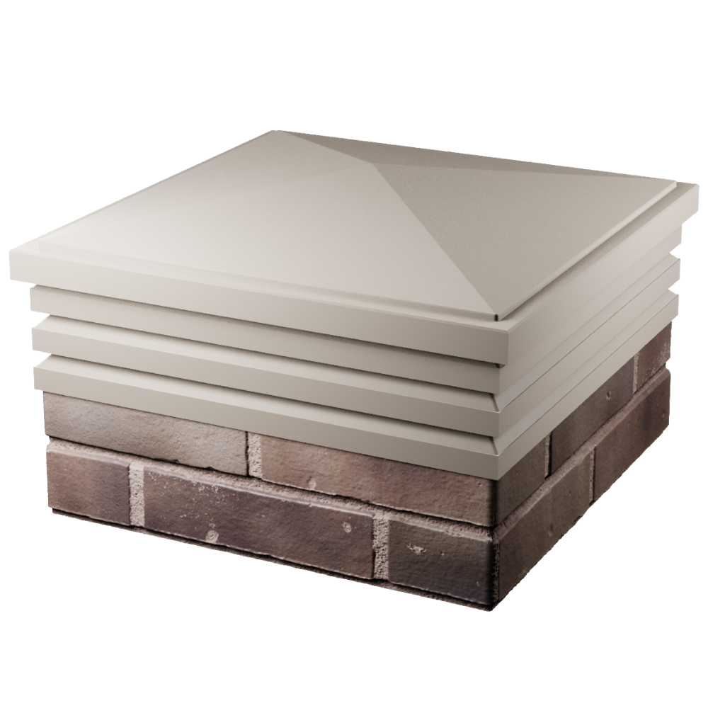 Колпак Zking Бона ХайТек Бежевый на столб 2х2 кирпича (513х513мм) в Ачинске фото