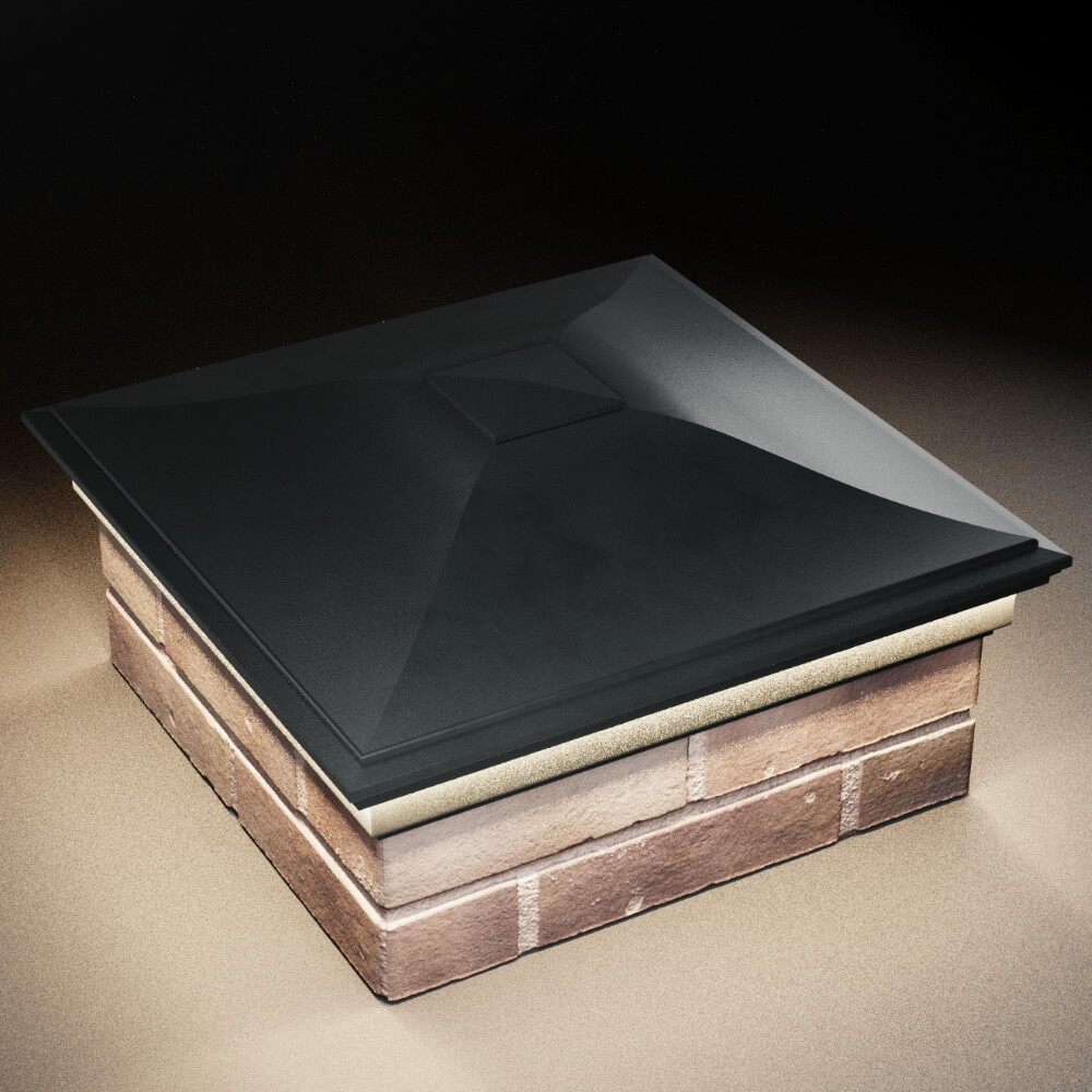 Колпак Zking Монблан Черный на столб 2х2 кирпича (515х515мм) c подсветкой в Ачинске фото