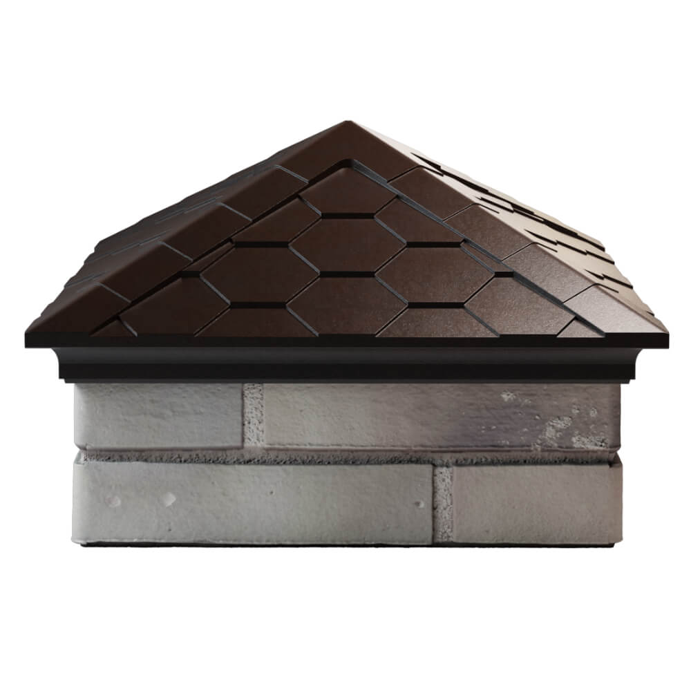 Колпак Zking Эверест Коричневый на столб 1.5х1.5 кирпича (390х390мм) Ачинск фото
