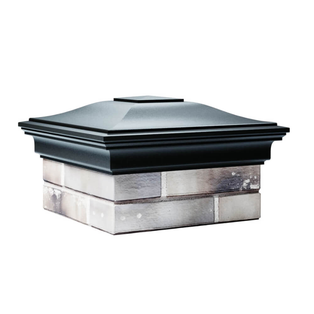 Колпак Zking Монблан Черный на столб 1.5х1.5 еврокирпича 0.7НФ (355х355мм) в Ачинске фото