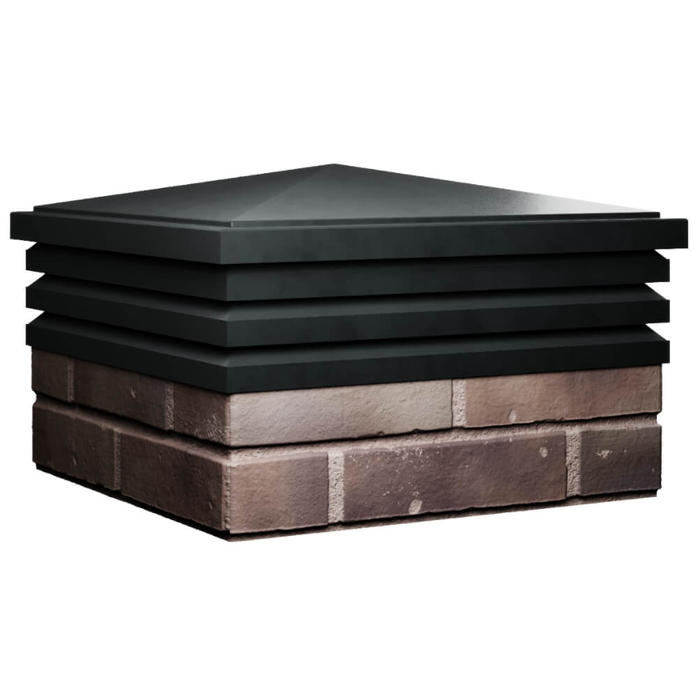 Колпак Zking Бона ХайТек Черный на столб 2х2 кирпича (513х513мм) в Ачинске фото