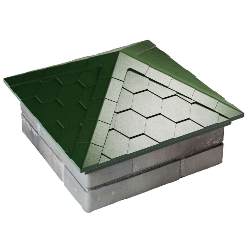 Колпак Zking Эверест Зеленый на столб 1.5х1.5 кирпича (390х390мм) в Ачинске фото