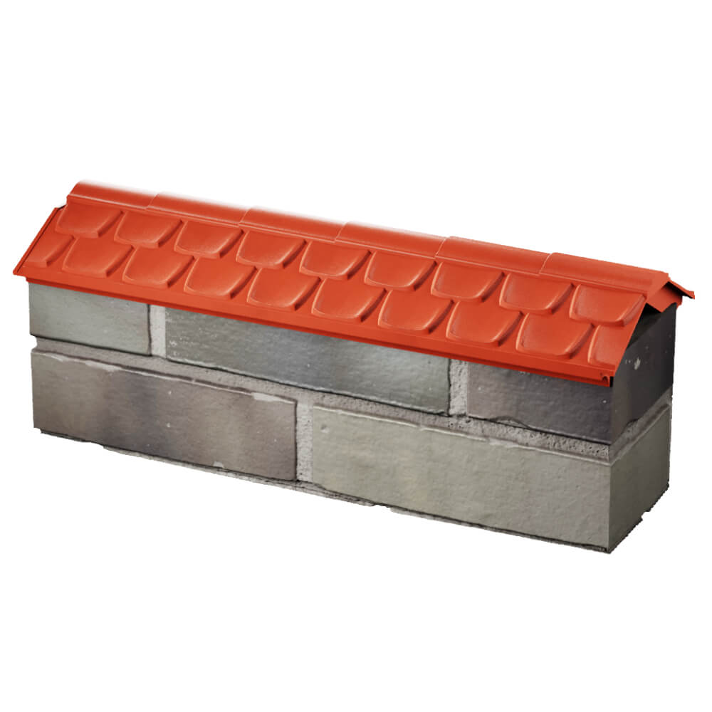 Парапет Zking Эльбрус Красный с посадкой на 0.5 кирпича (130мм) в Ачинске фото