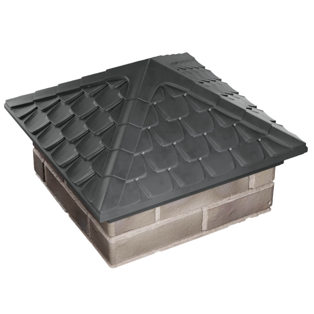 Колпак Zking Эльбрус Серый на столб 1.5х1.5 кирпича (385х385мм) в Ачинске фото