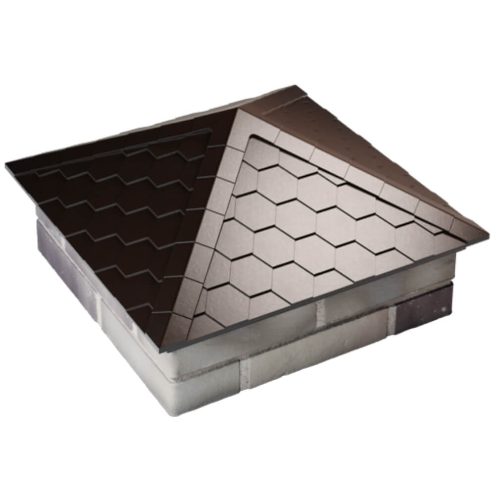 Колпак Zking Эверест Коричневый на столб 2х2 кирпича (535х535мм) Ачинск фото