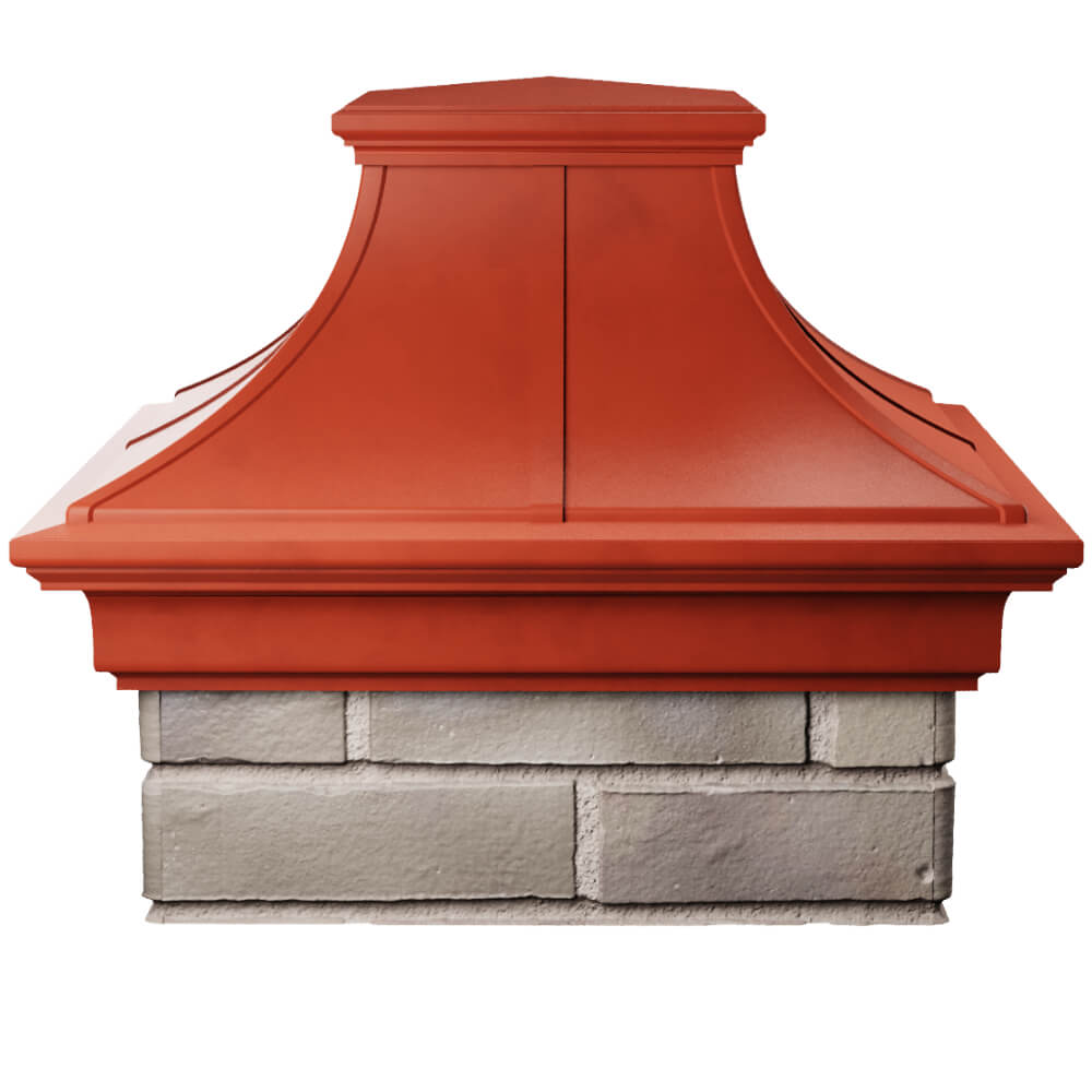 Колпак Zking Монблан Премиум Красный на столб 1.5х1.5 кирпича (385х385мм) Ачинск фото