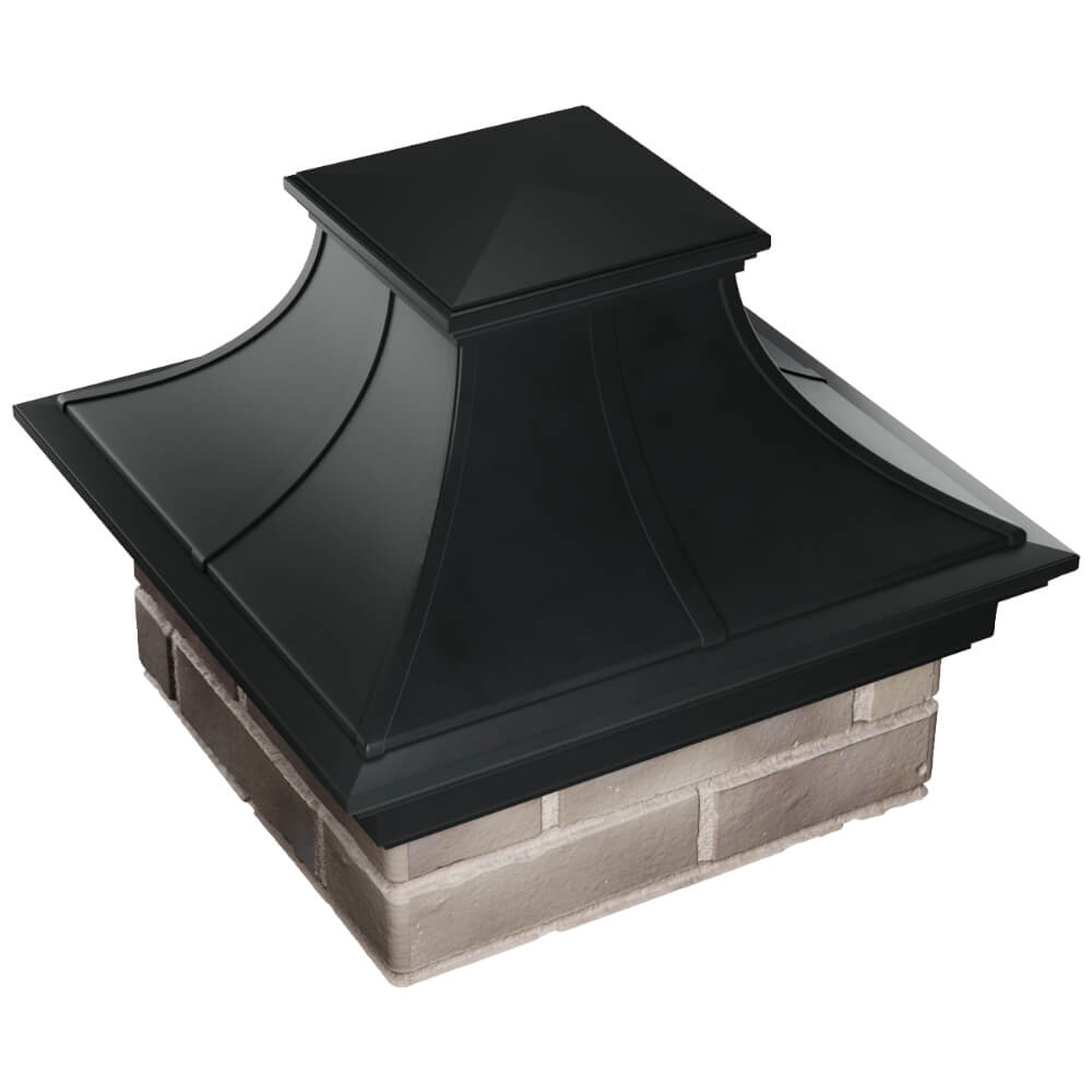 Колпак Zking Монблан Премиум Черный на столб 1.5х1.5 кирпича (385х385мм) в Ачинске фото