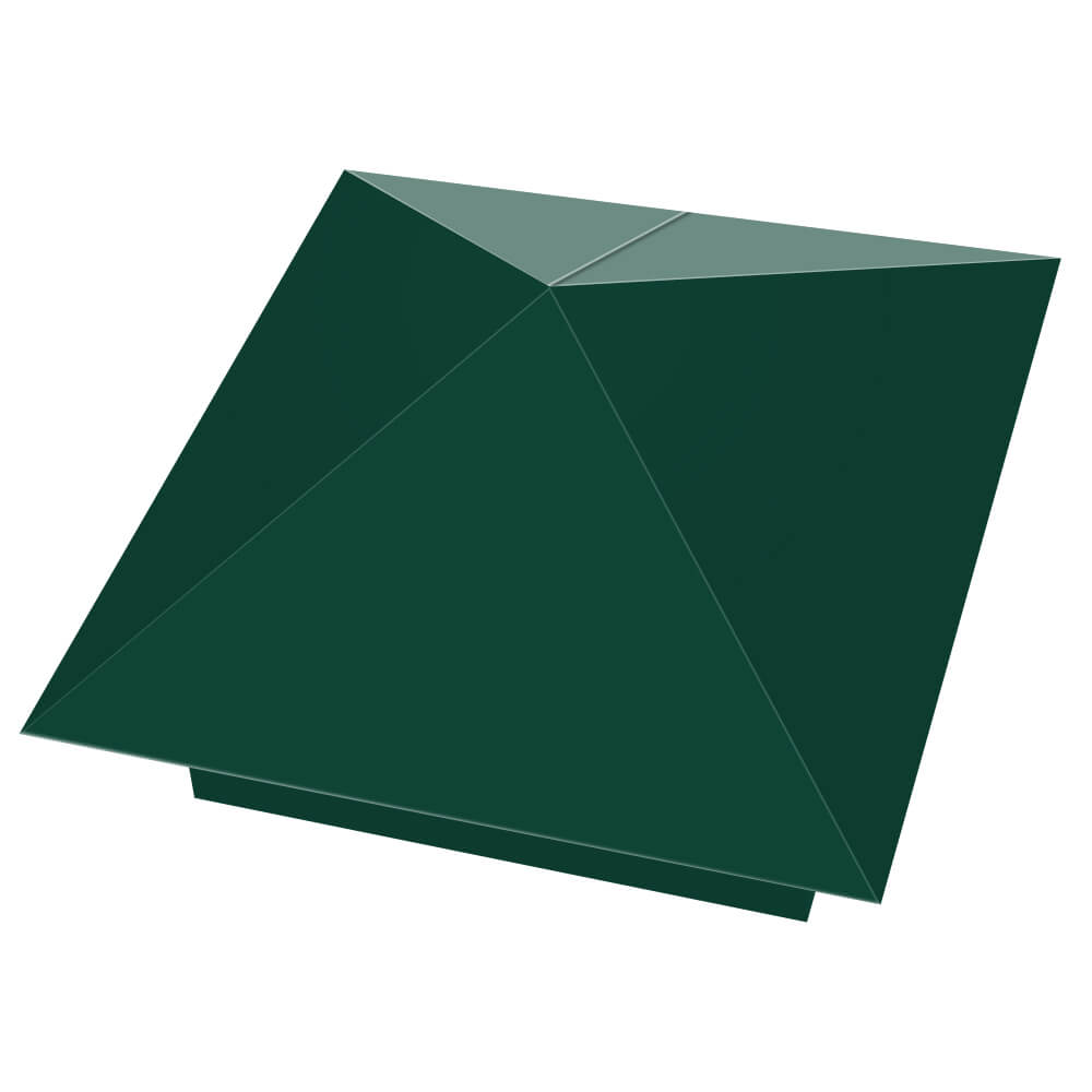 Колпак металлический 390х390мм RAL6005 Зеленый Мох заборный Ачинск фото