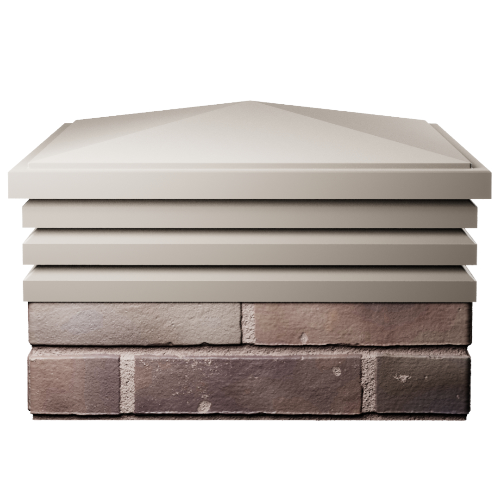 Колпак Zking Бона ХайТек Бежевый на столб 2х2 кирпича (513х513мм) Ачинск фото