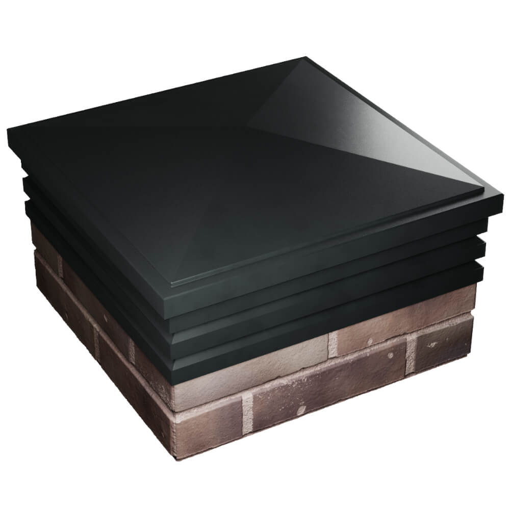 Колпак Zking Бона ХайТек Черный на столб 2х2 кирпича (513х513мм) в Ачинске фото