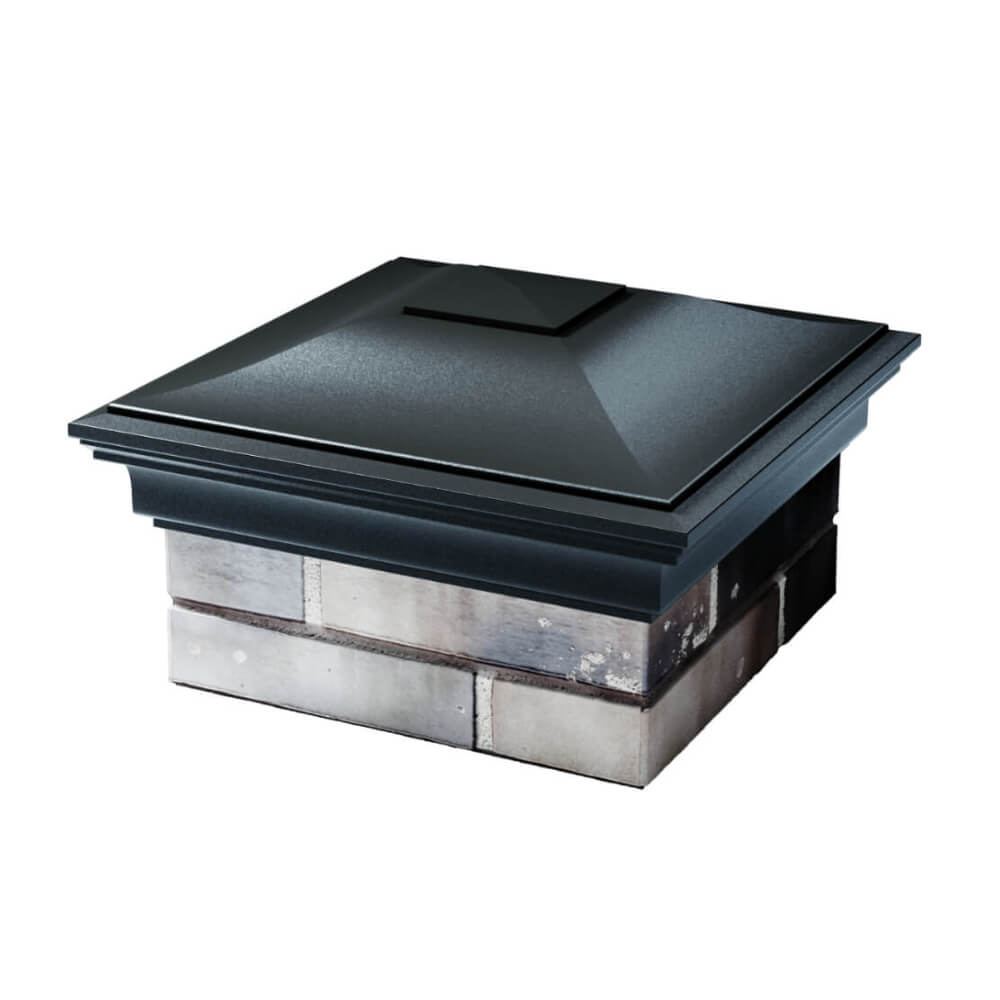 Колпак Zking Монблан Черный на столб 1.5х1.5 еврокирпича 0.7НФ (355х355мм) в Ачинске фото