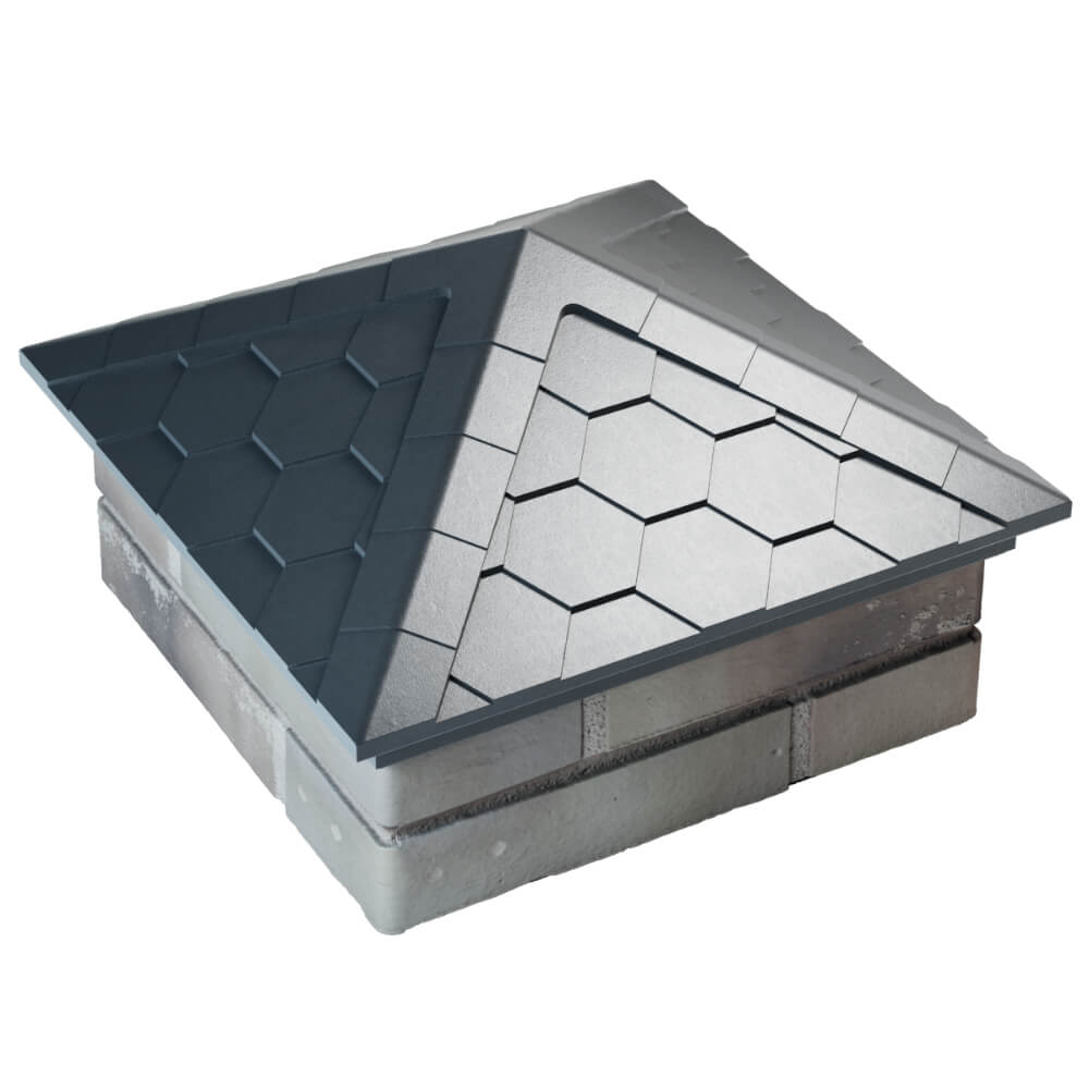 Колпак Zking Эверест Серый на столб 1.5х1.5 кирпича (390х390мм) в Ачинске фото