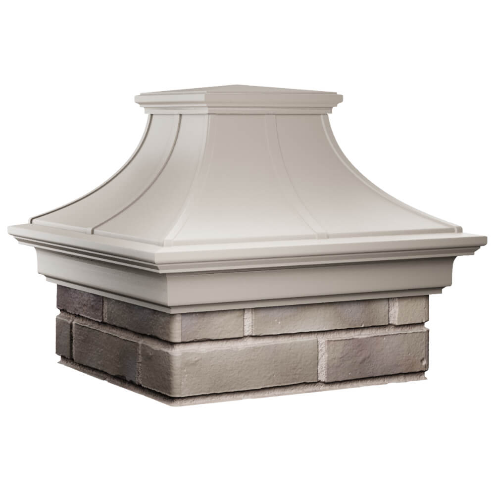 Колпак Zking Монблан Премиум Бежевый на столб 1.5х1.5 кирпича (385х385мм) в Ачинске фото