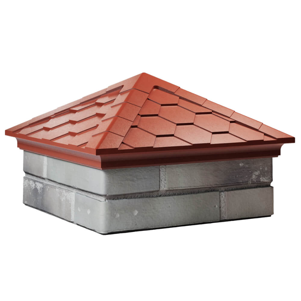 Колпак Zking Эверест Красный на столб 1.5х1.5 кирпича (390х390мм) в Ачинске фото