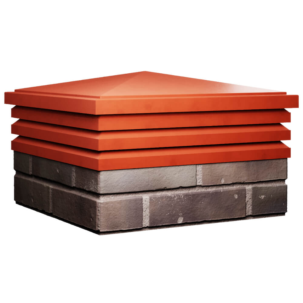 Колпак Zking Бона ХайТек Красный на столб 2х2 кирпича (513х513мм) в Ачинске фото