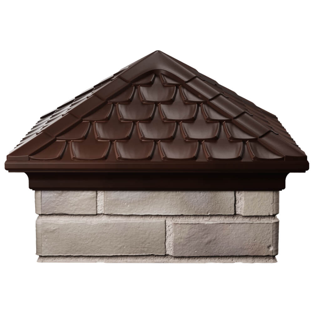 Колпак Zking Эльбрус Коричневый на столб 1.5х1.5 кирпича (385х385мм) Ачинск фото