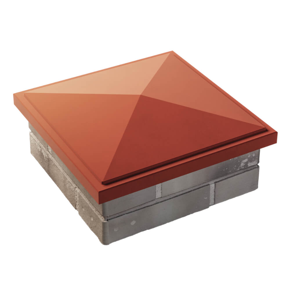 Колпак Zking БонаМоно Красный на столб 1.5х1.5 кирпича (385х385, 400х400мм) в Ачинске фото