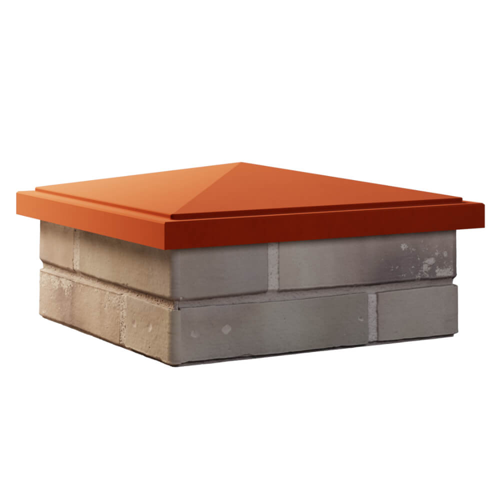 Колпак Zking БонаМоно Красный на столб 1.5х1.5 кирпича (385х385, 400х400мм) в Ачинске фото