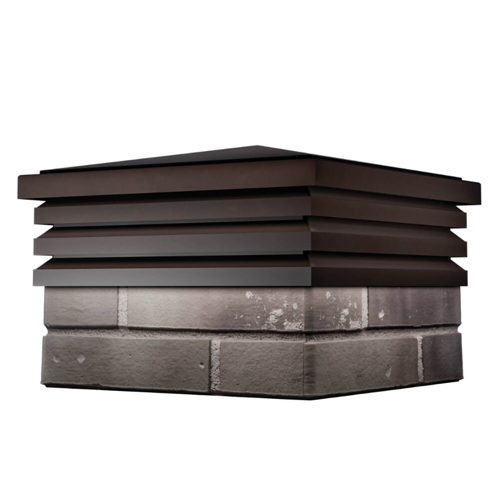 Колпак Zking Бона ХайТек Коричневый на столб 1.5х1.5 кирпича (385х385мм) в Ачинске фото