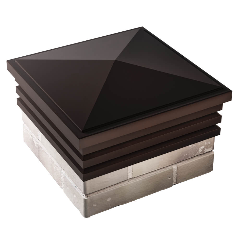 Колпак Zking Бона ХайТек Коричневый на столб 1.5х1.5 кирпича (385х385мм) в Ачинске фото