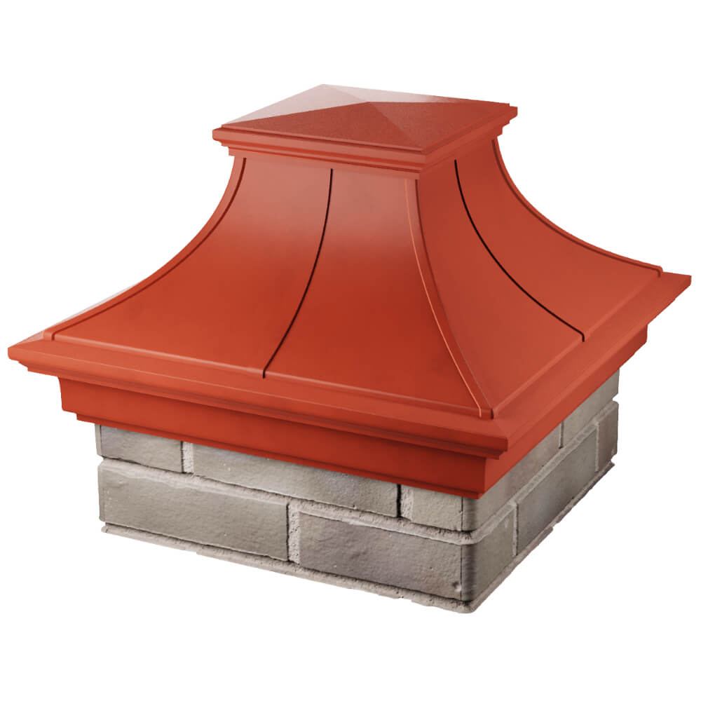 Колпак Zking Монблан Премиум Красный на столб 1.5х1.5 кирпича (385х385мм) в Ачинске фото