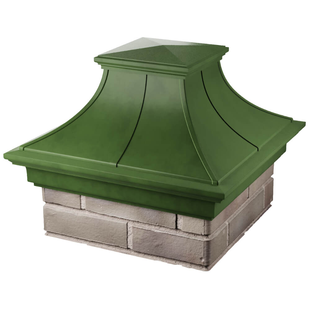 Колпак Zking Монблан Премиум Зеленый на столб 1.5х1.5 кирпича (385х385мм) в Ачинске фото