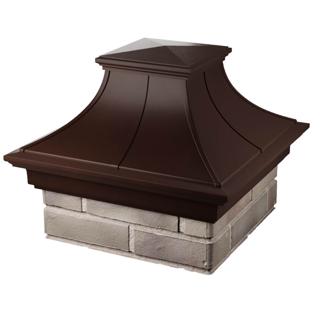 Колпак Zking Монблан Премиум Коричневый на столб 1.5х1.5 кирпича (385х385мм) в Ачинске фото