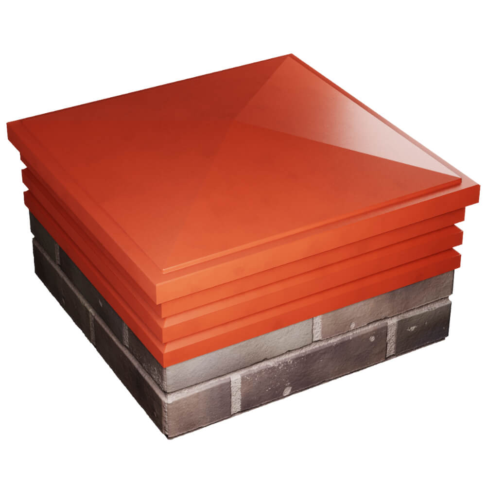 Колпак Zking Бона ХайТек Красный на столб 2х2 кирпича (513х513мм) в Ачинске фото