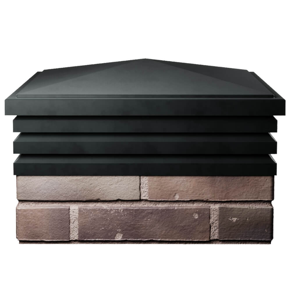 Колпак Zking Бона ХайТек Черный на столб 2х2 кирпича (513х513мм) Ачинск фото