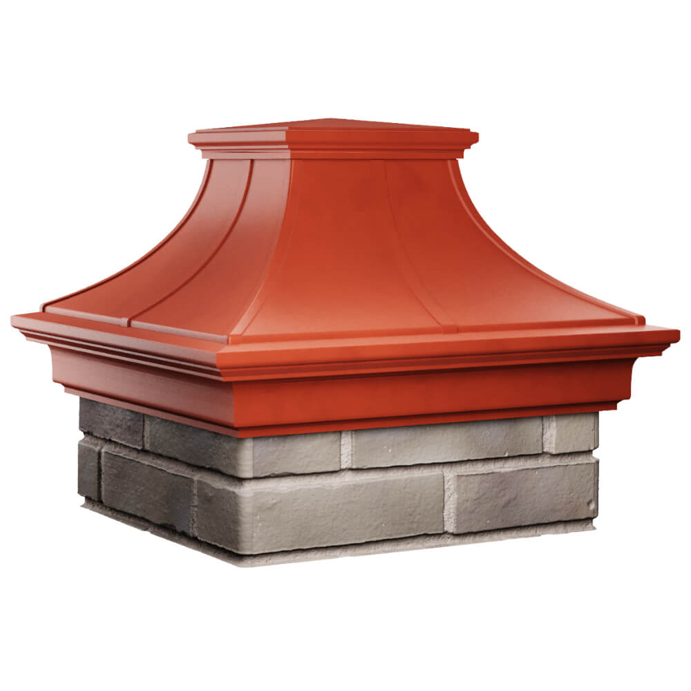 Колпак Zking Монблан Премиум Красный на столб 1.5х1.5 кирпича (385х385мм) в Ачинске фото