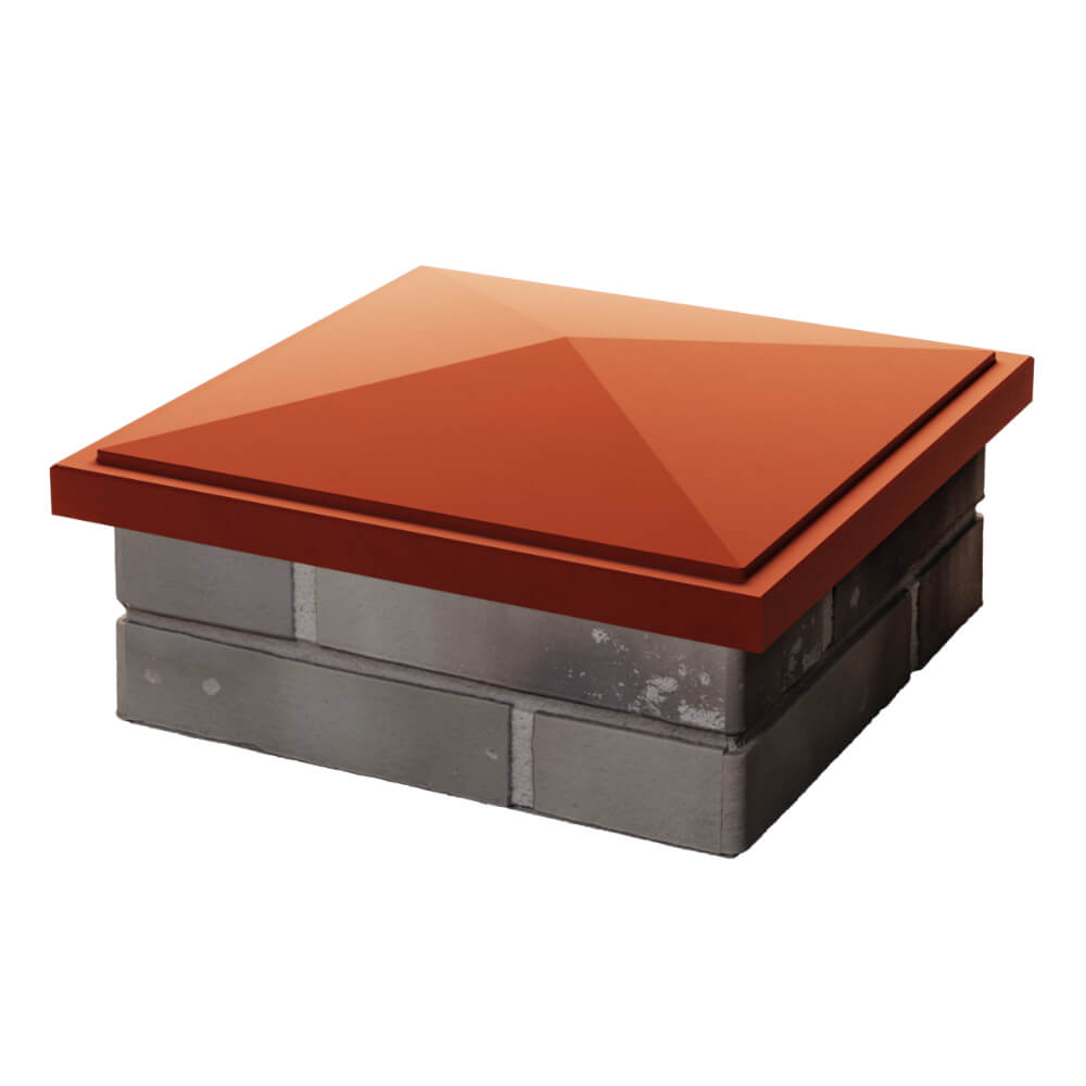 Колпак Zking БонаМоно Красный на столб 1.5х1.5 кирпича (385х385, 400х400мм) в Ачинске фото