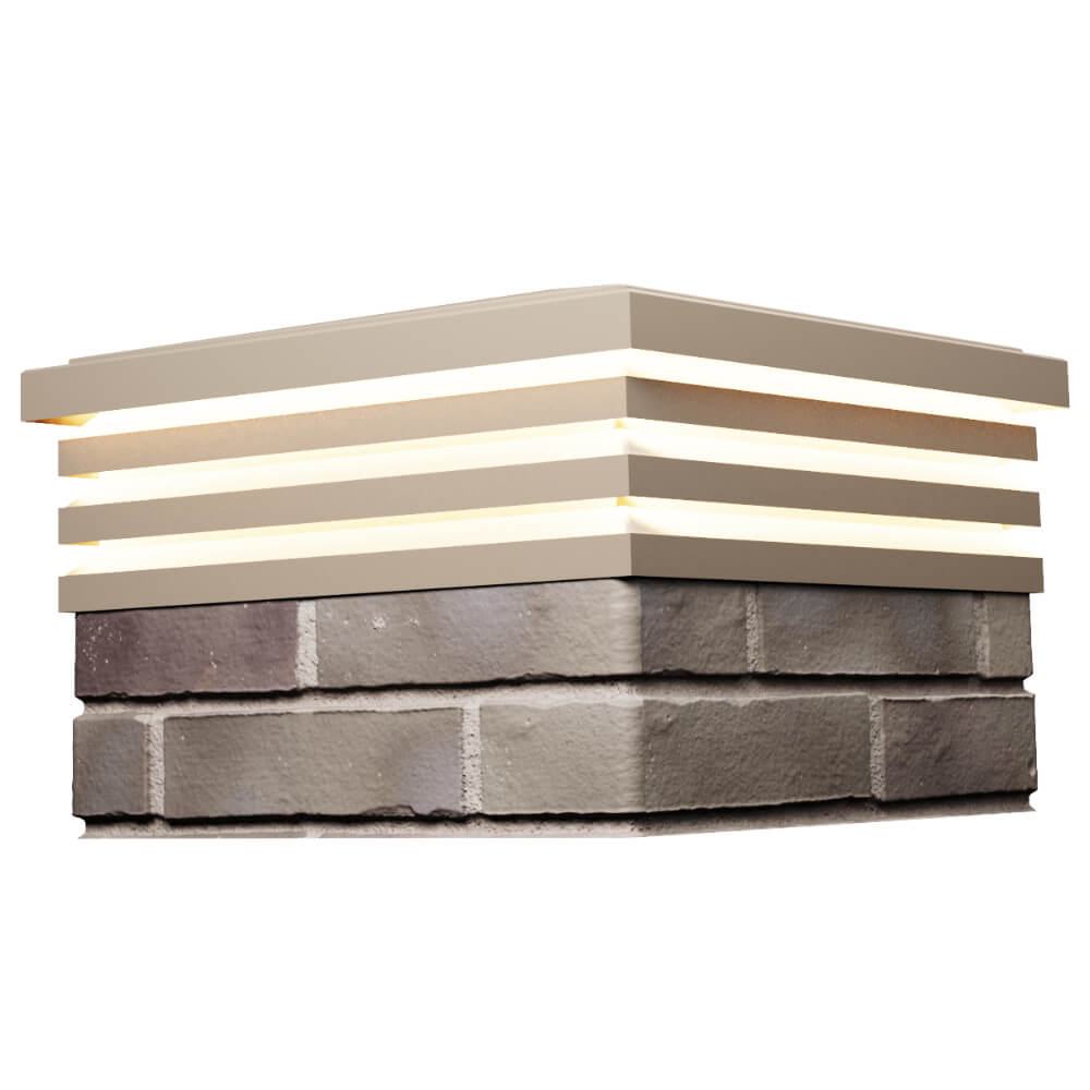 Колпак Zking Бона ХайТек Бежевый на столб 1.5х1.5 кирпича (385х385мм) с подсветкой в Ачинске фото