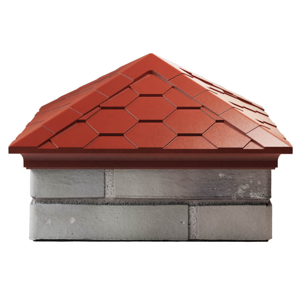 Колпак Zking Эверест Красный на столб 1.5х1.5 кирпича (390х390мм) Ачинск фото