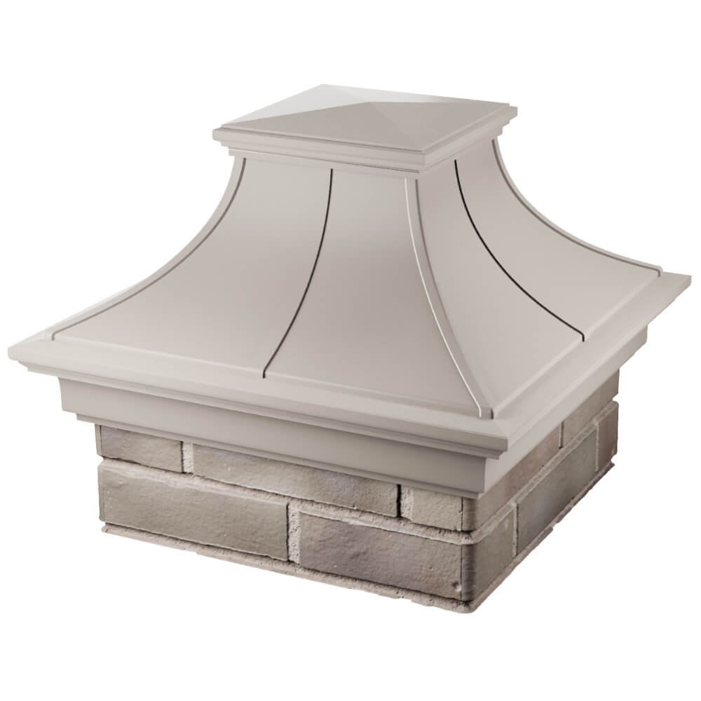 Колпак Zking Монблан Премиум Бежевый на столб 1.5х1.5 кирпича (385х385мм) в Ачинске фото