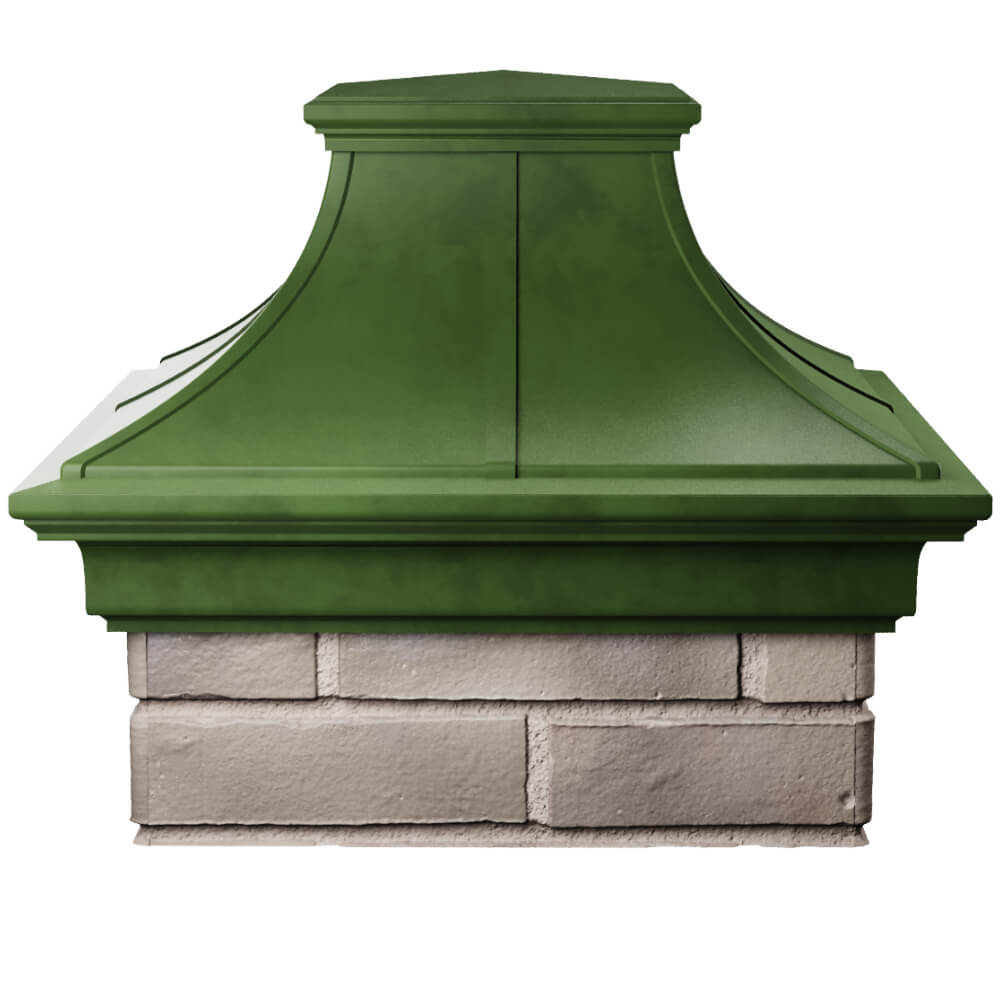 Колпак Zking Монблан Премиум Зеленый на столб 1.5х1.5 кирпича (385х385мм) Ачинск фото