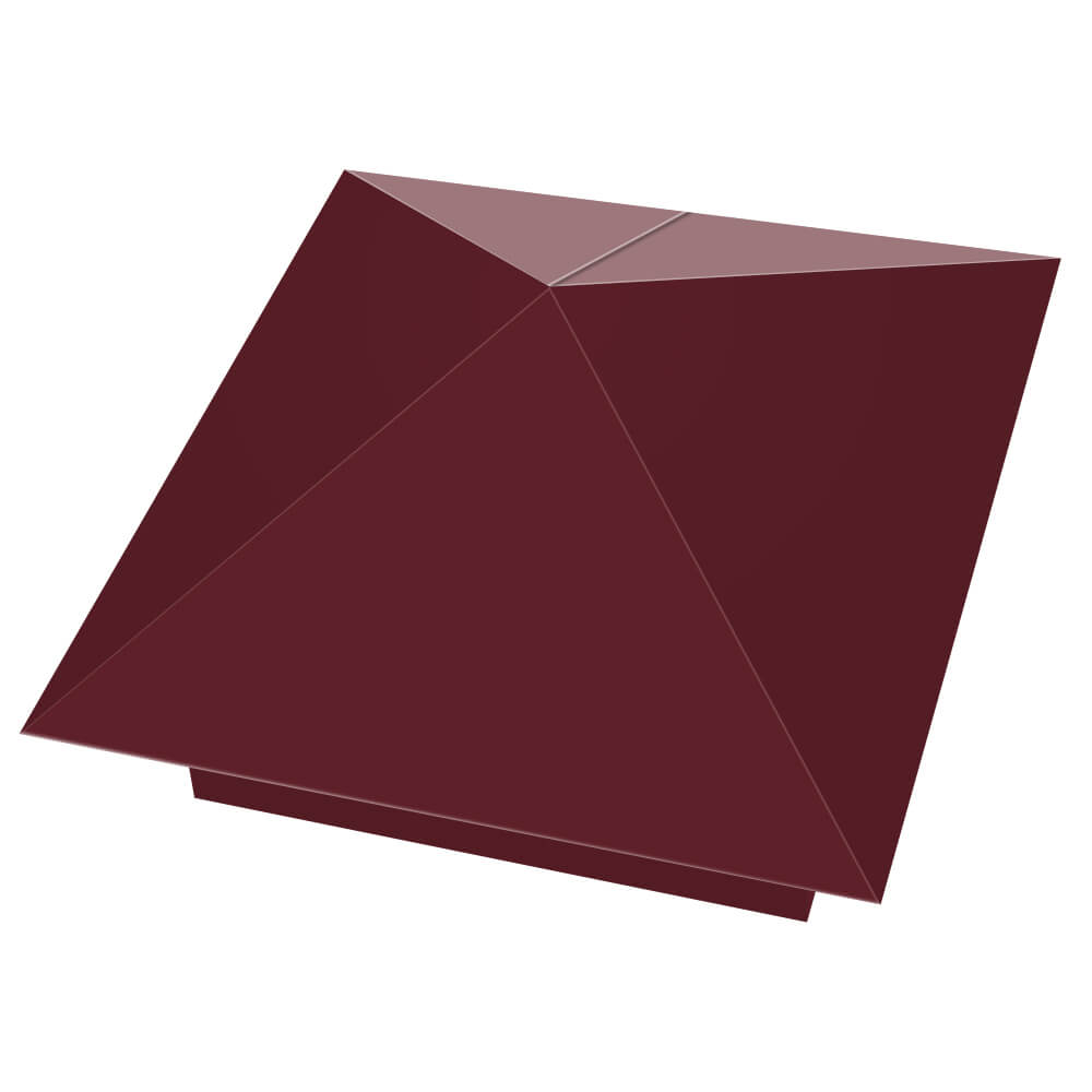 Колпак металлический 390х390мм RAL3005 Красное Вино заборный Ачинск фото