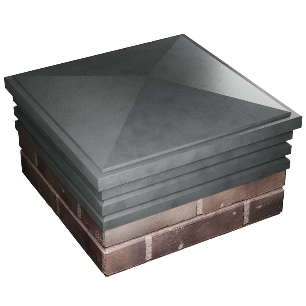 Колпак Zking Бона ХайТек Серый на столб 2х2 кирпича (513х513мм) в Ачинске фото