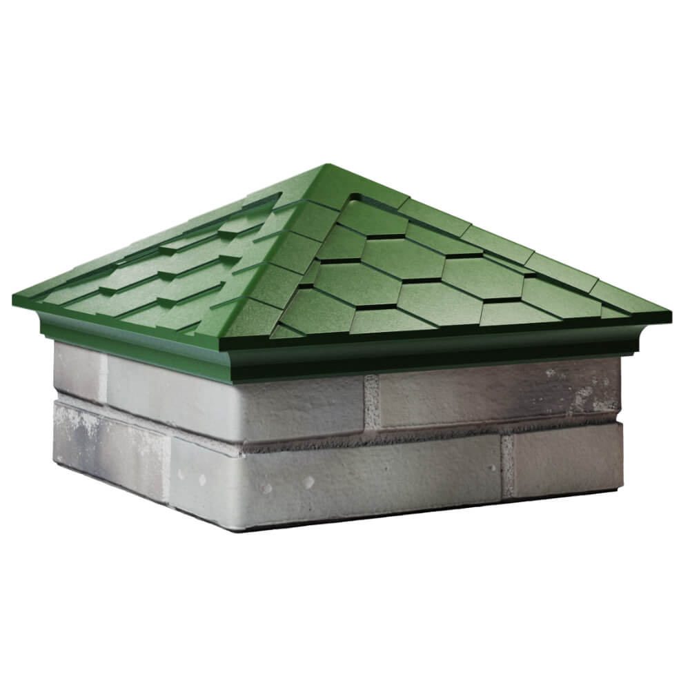 Колпак Zking Эверест Зеленый на столб 1.5х1.5 кирпича (390х390мм) в Ачинске фото