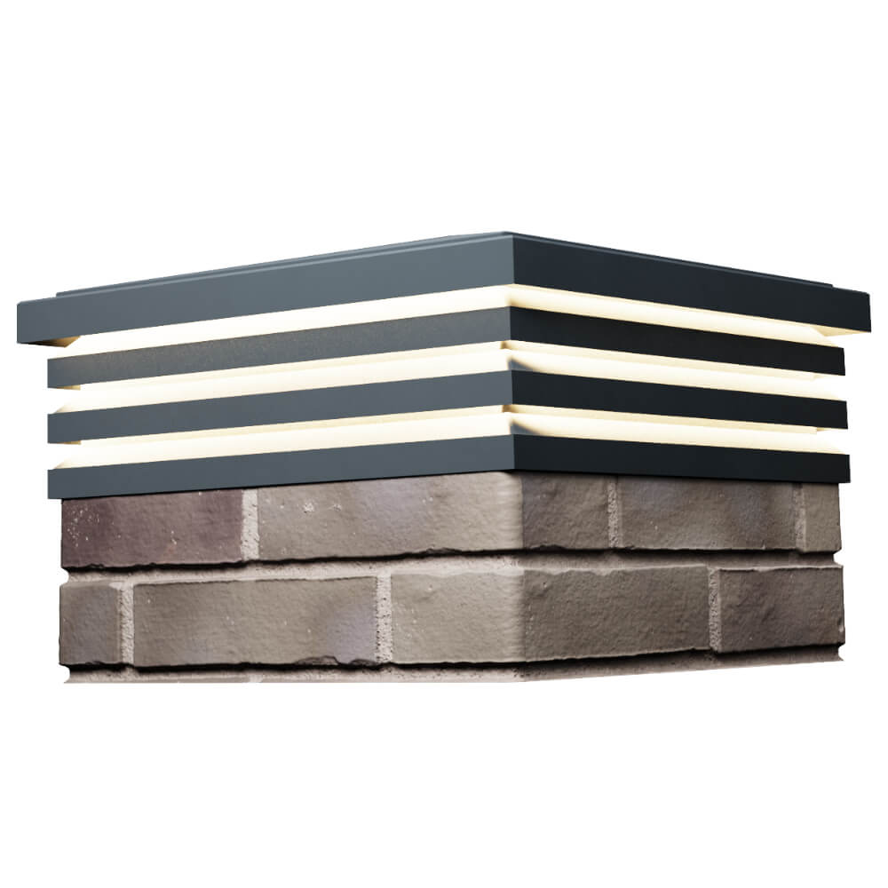 Колпак Zking Бона ХайТек Серый на столб 1.5х1.5 кирпича (385х385мм) с подсветкой в Ачинске фото