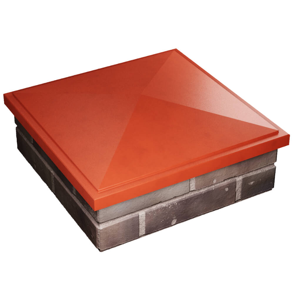 Колпак Zking БонаМоно Красный на столб 2х2 кирпича (515х515, 530х530мм) в Ачинске фото