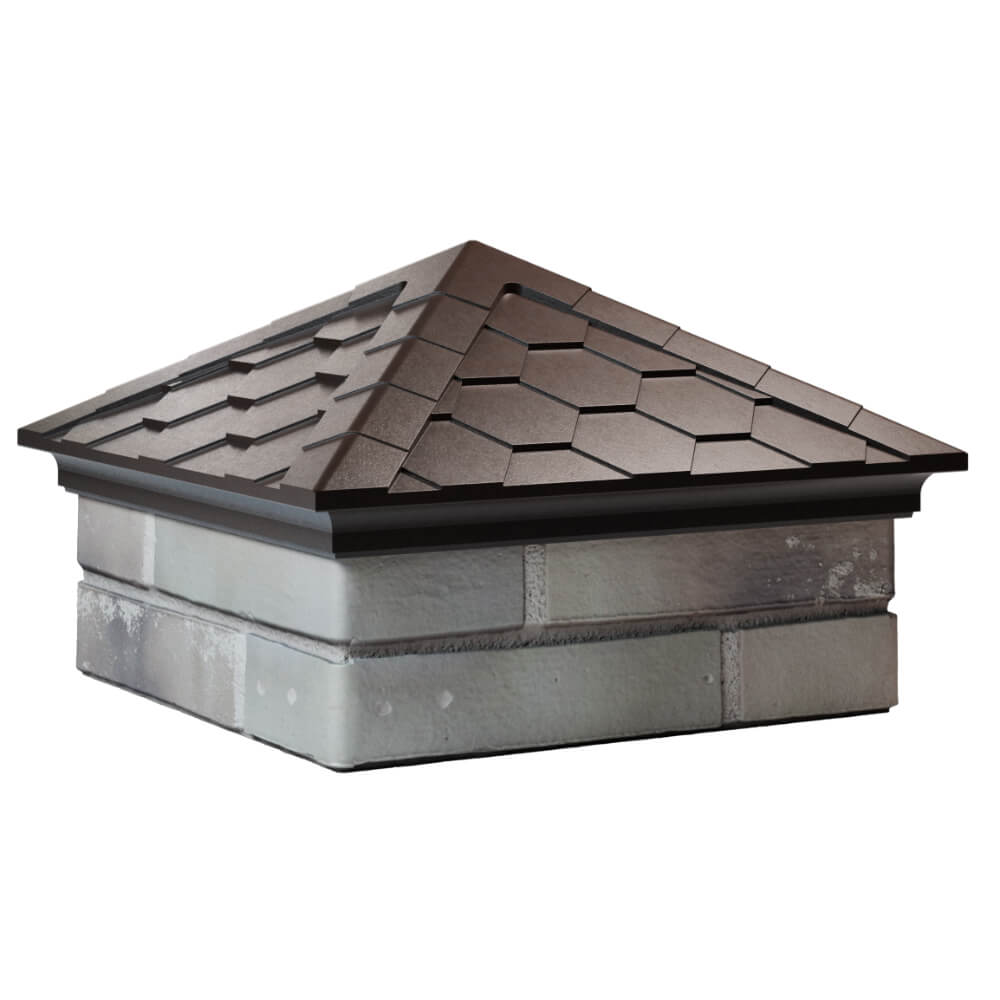 Колпак Zking Эверест Коричневый на столб 1.5х1.5 кирпича (390х390мм) в Ачинске фото