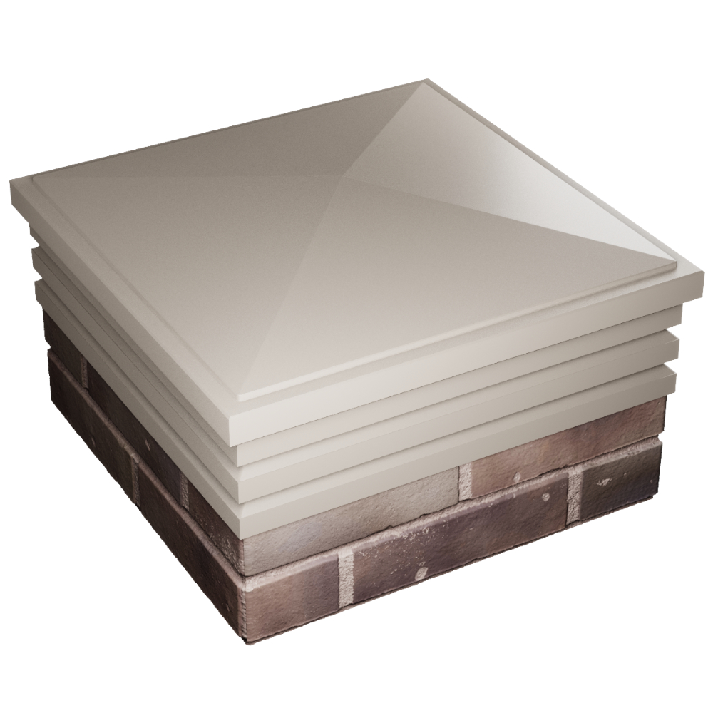 Колпак Zking Бона ХайТек Бежевый на столб 2х2 кирпича (513х513мм) в Ачинске фото