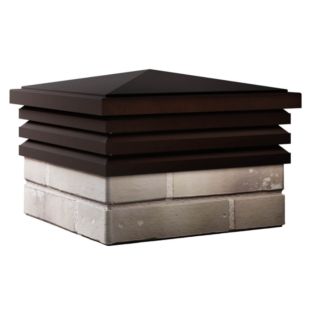 Колпак Zking Бона ХайТек Коричневый на столб 1.5х1.5 кирпича (385х385мм) в Ачинске фото